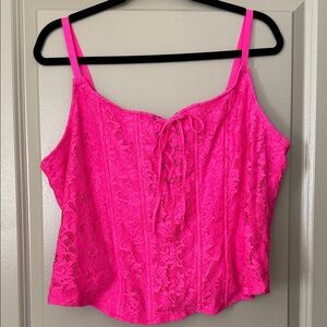 Torrid Hot Pink Lace-Up Corset size 2 18 20